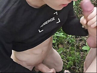 Gave a Guy a Blowjob in the Forest twink porn amateur porn blowjob porn